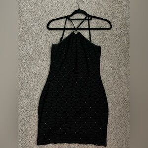 Elegant Black Halter Dress